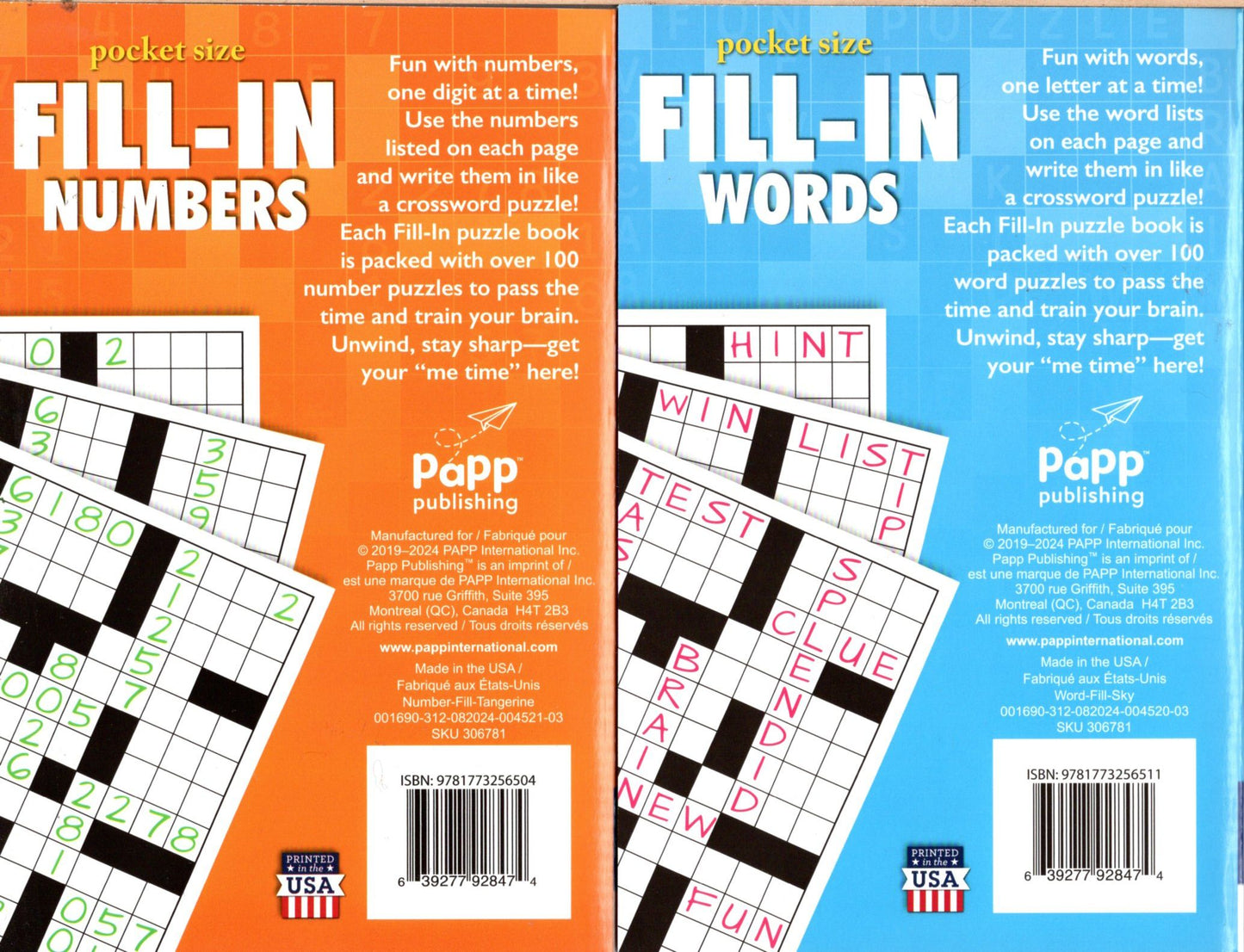 Fill in Numbers & Fill in Words - Sharpen Your Memory, Boost Your Brain (Pocket Size) - Vol.3 - 3
