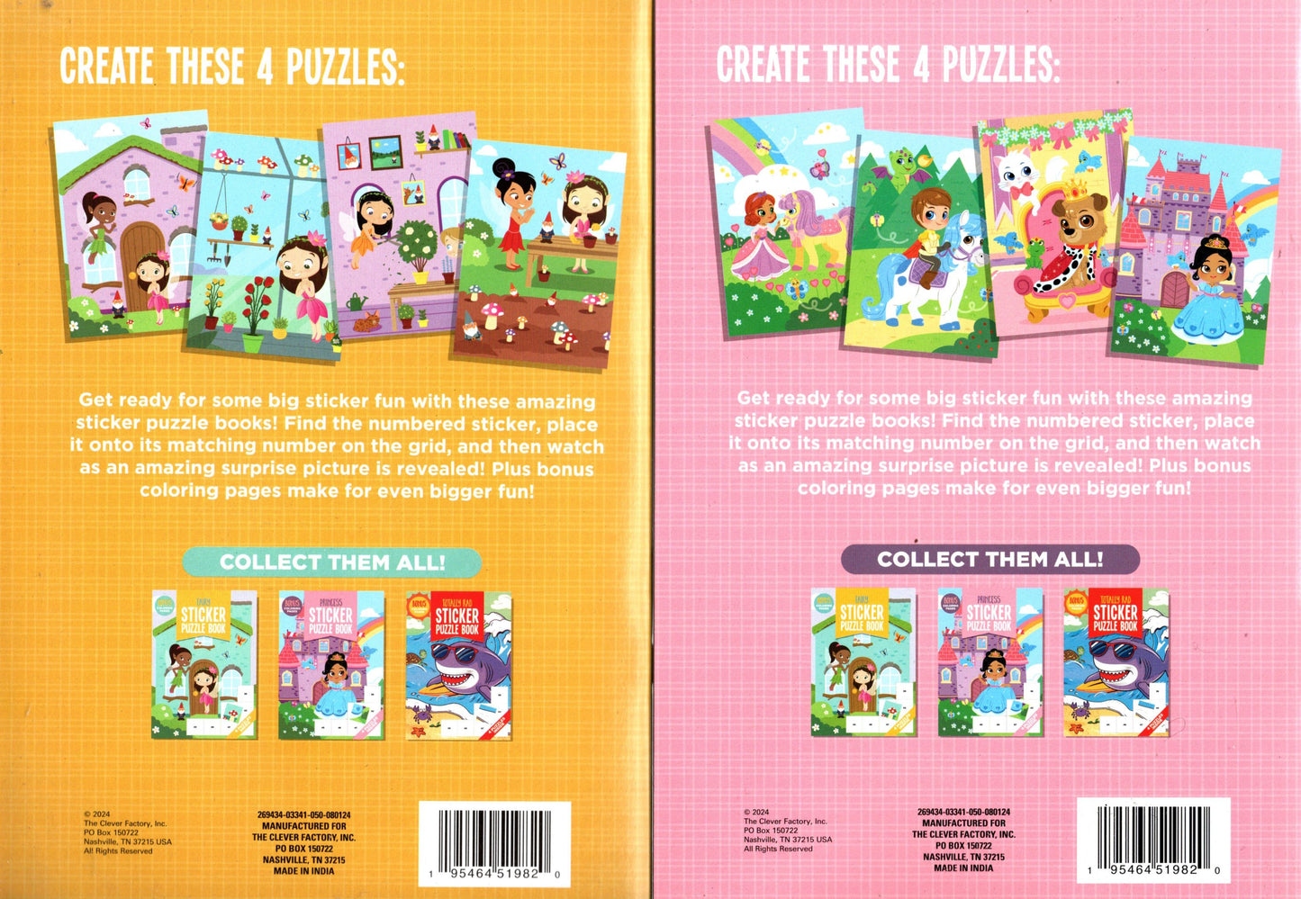 Sticker Puzzles Books - Fairy & Princess (Set of 2 Books)