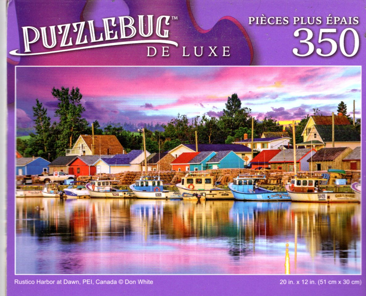 Rustico Harbor at Dawn, Canada - 350 Pieces Deluxe Jigsaw Puzzle