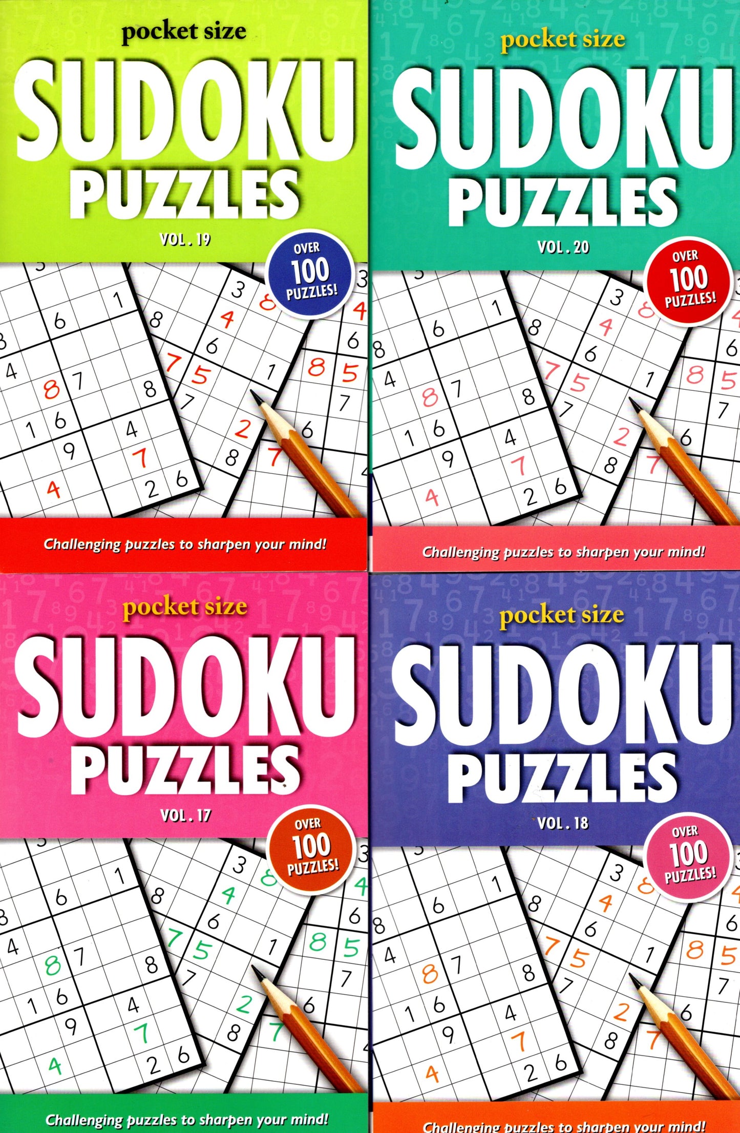 Pocket Size Sudoku Puzzles - All New Puzzles - Vol.17-20