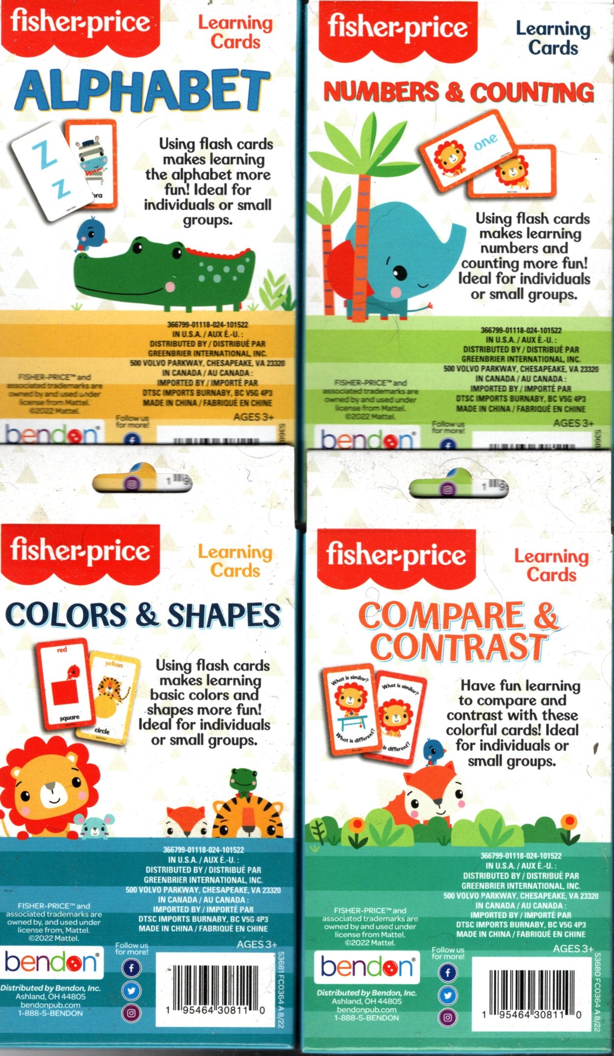 Fisher-Price - Alphabet, Numbers, Colors, Contrast - Learning Cards (Set of4)