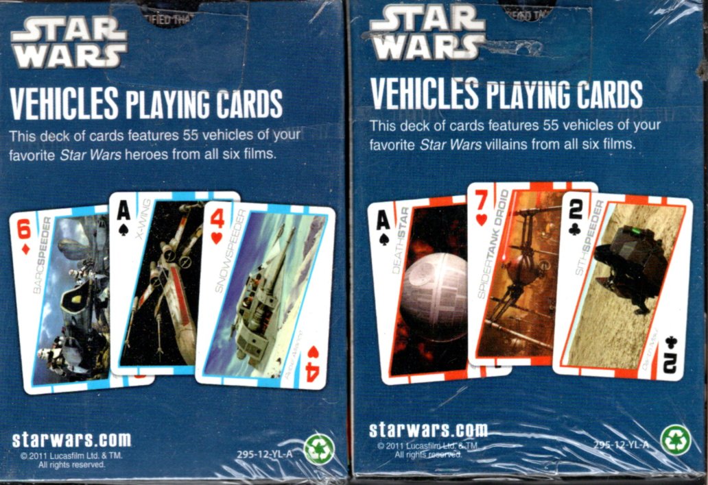 Star Wars Vehicles Playing Cards Hero's & Villains (Set of 2)