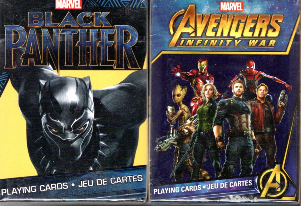 Marvel Black Panther & Avengers Playing Cards Sealed Deck of 52 Cards (Set of 2)
