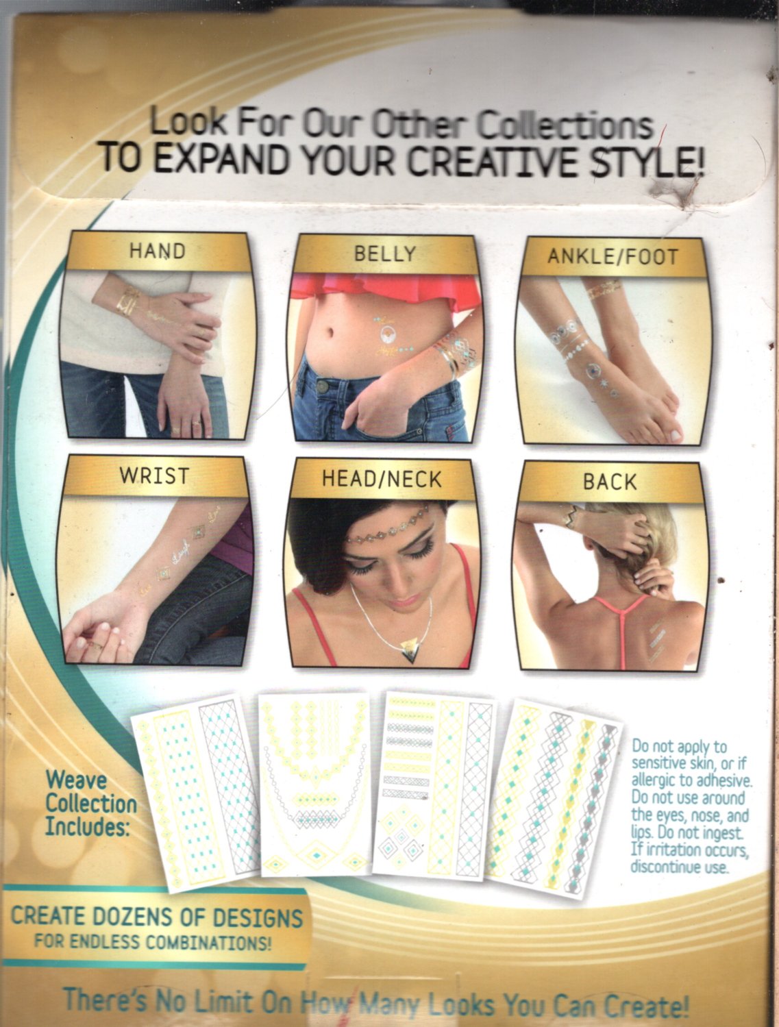 Temporary Tattoos Body Jewelry Hot Jewels Metallic - Classic 4 Sheets