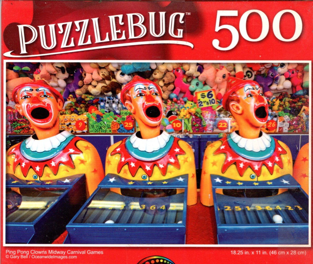 Ping Pong Clowns Midway Carnival Games - 500 Pieces Jigsaw Puzzle