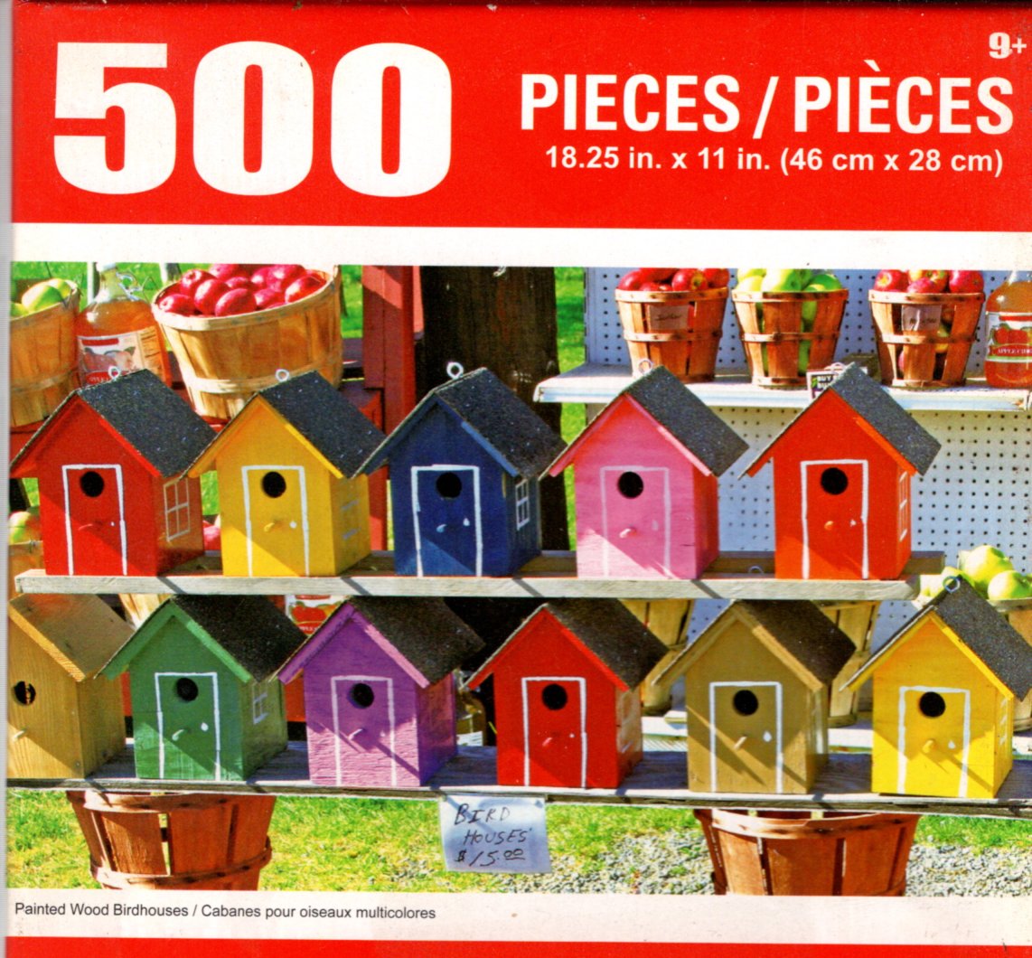 Painted Wood Birdhouses - 500 Pieces Jigsaw Puzzle