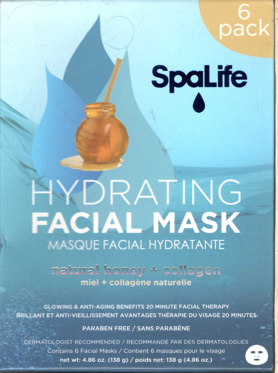 Hydrating Facial Mask Natural Honey + Collagen 6 pack