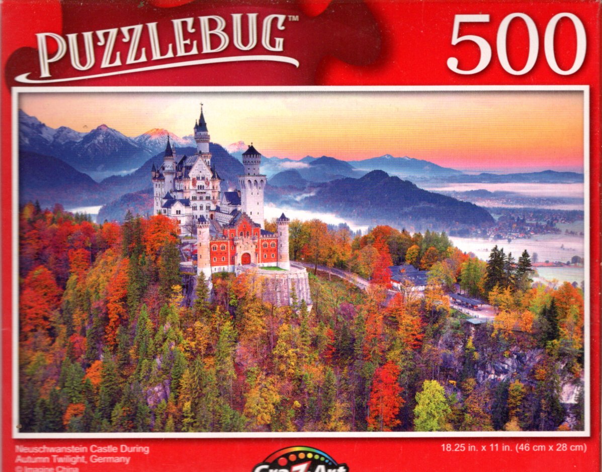 Neuschwanstein Castle During Autumn Twilight, Germany - 500 Piece Jigsaw Puzzle