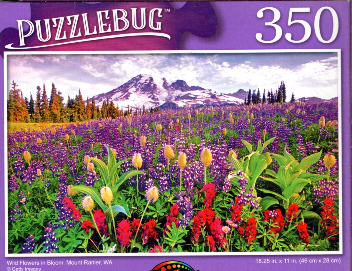 Wild Flowers in Bloom, Mount Rainier, WA - 350 Pieces Jigsaw Puzzle