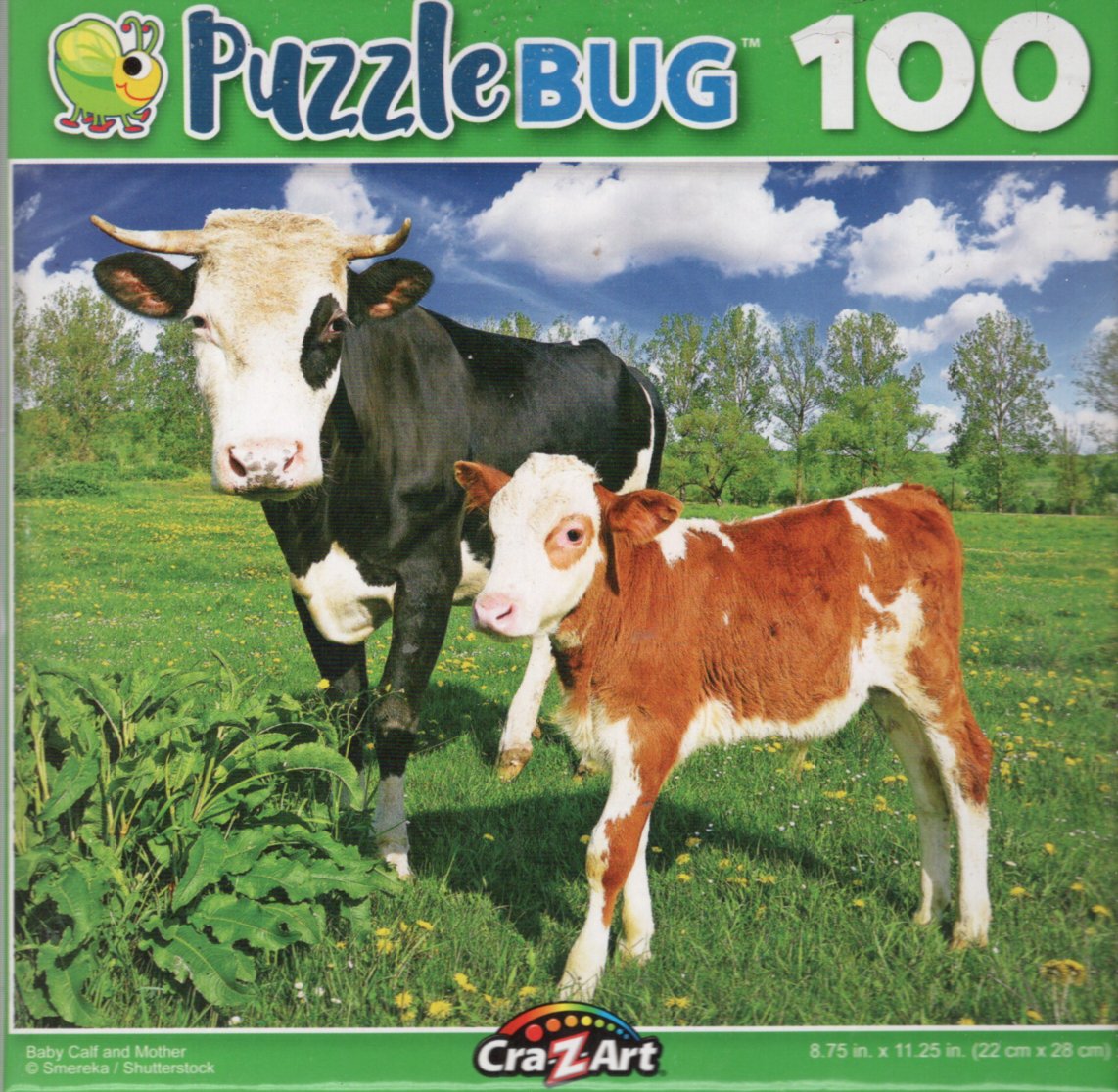 Baby Calf and Mother - 100 Piece Jigsaw Puzzle