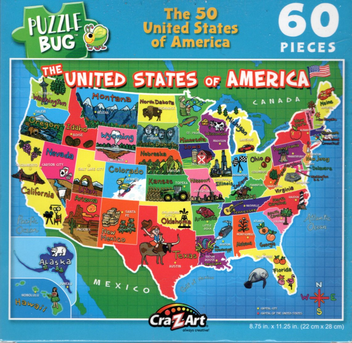 PuzzleBug The United States of America- 24 Piece Jigsaw Puzzle