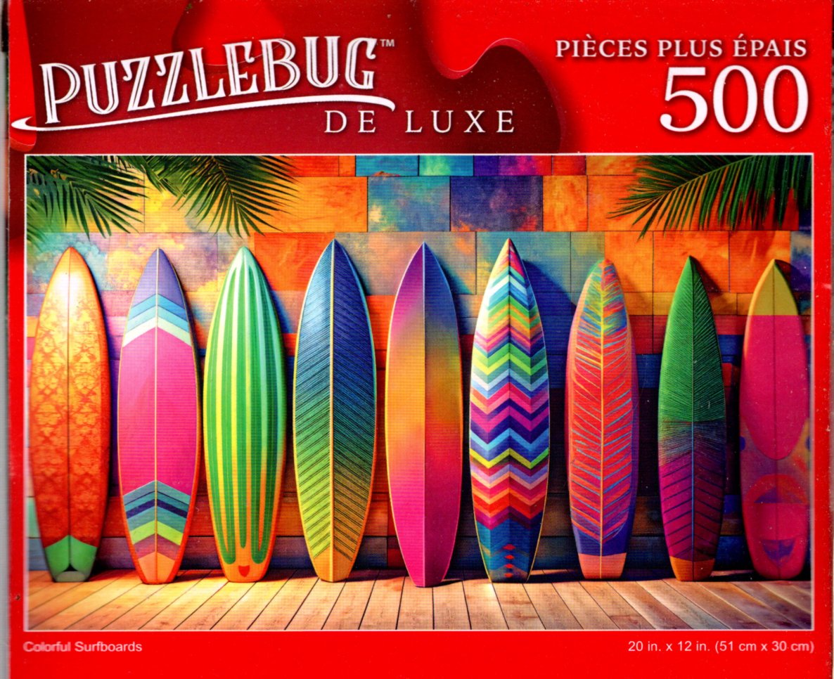 Colorful Surfboards - 500 Pieces Deluxe Jigsaw Puzzle