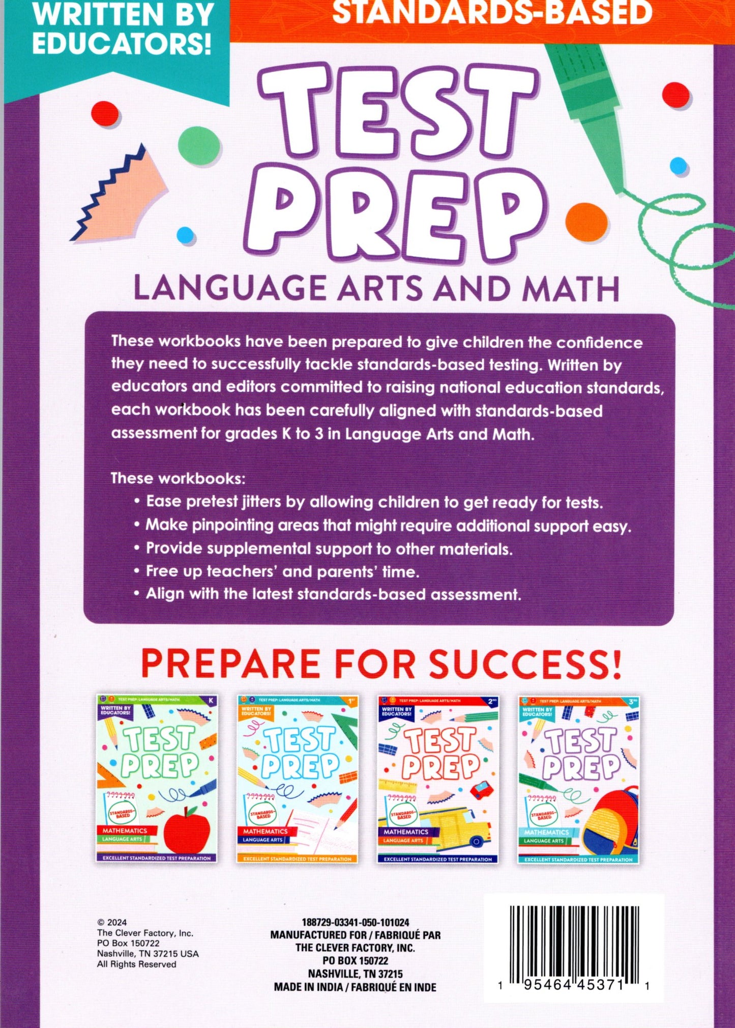 Third Grade Math & Language Arts Test Prep Workbook v3