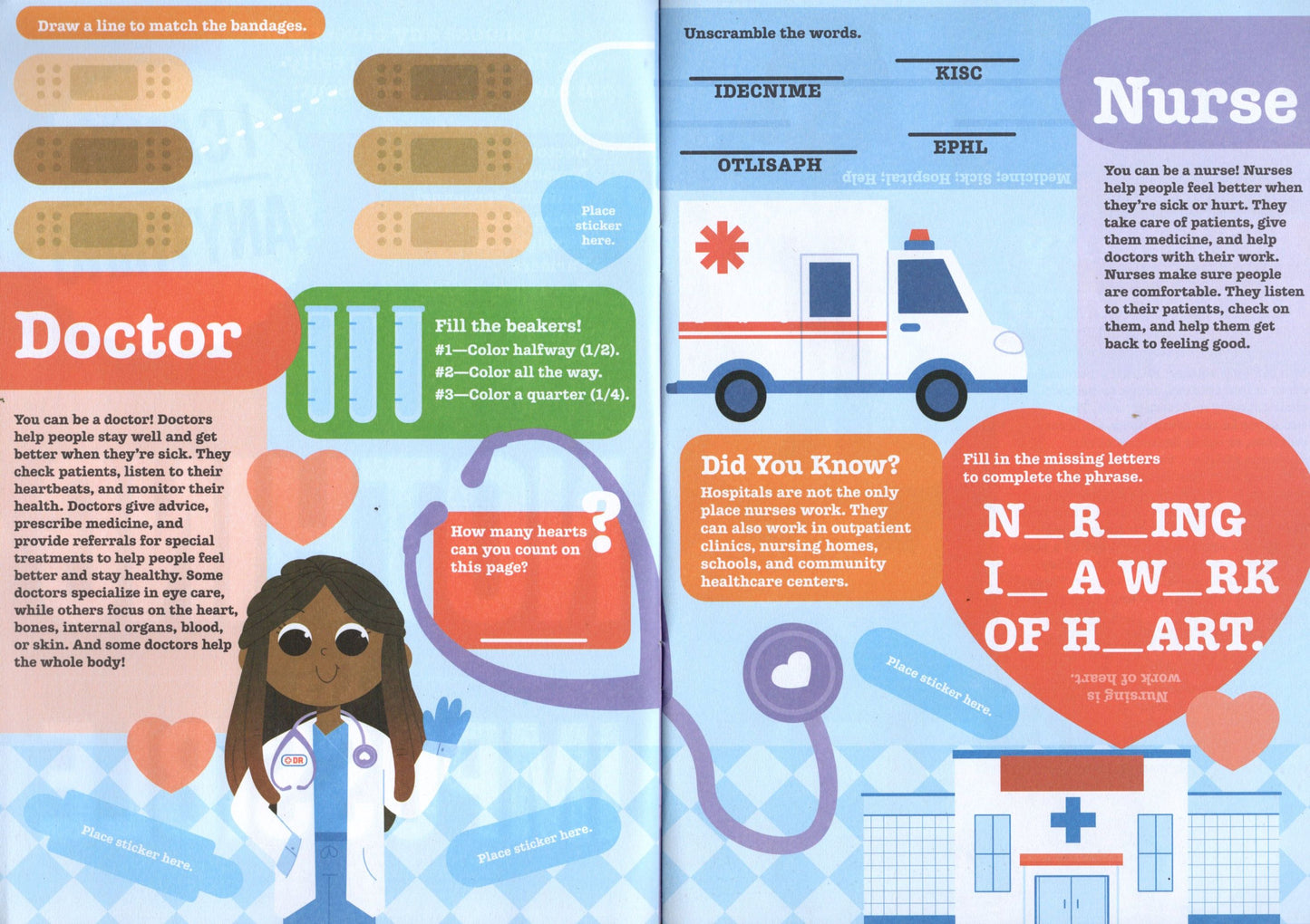 Educational Learning Sticker Activity Books - I Can Be Anything (Set of 4 Books)