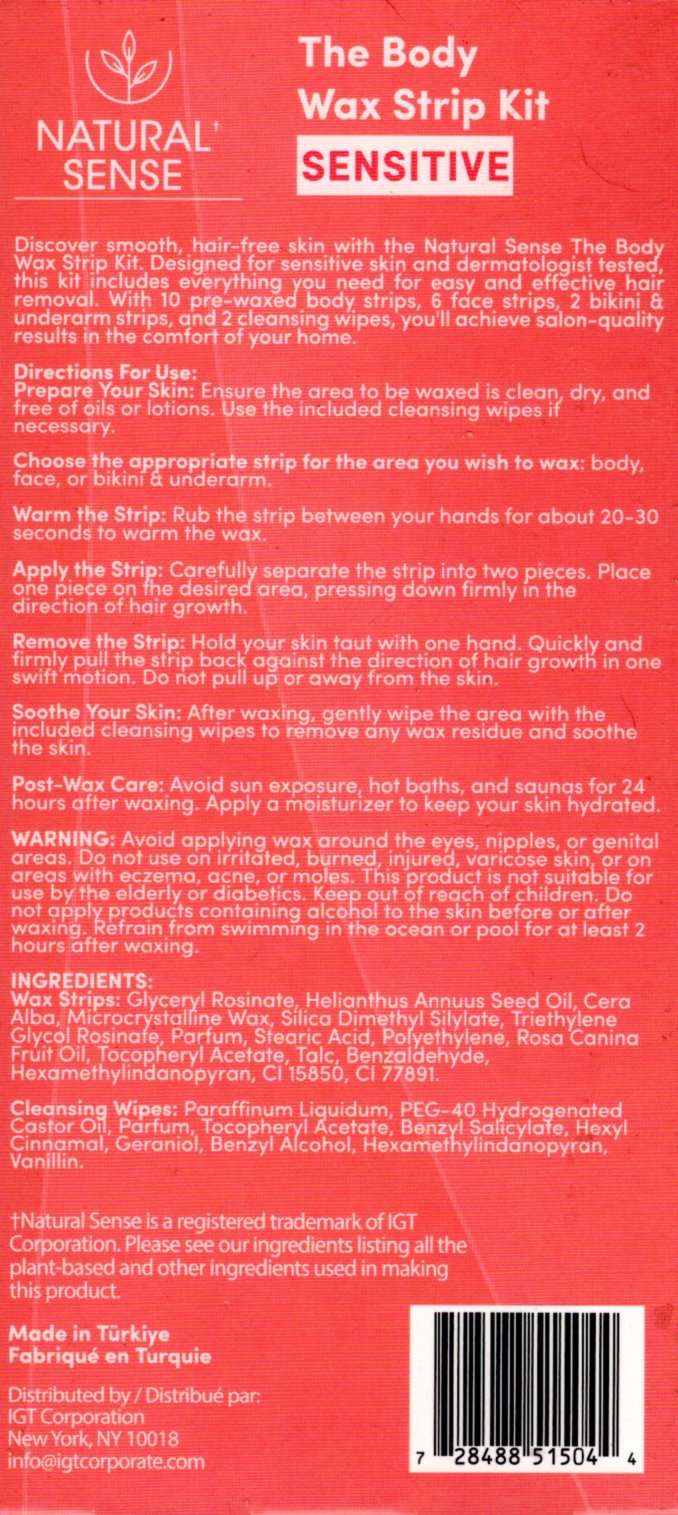 Body Wax Strip Kit, 20 Pieces, Safe for Sensitive Skin (Set of 3)