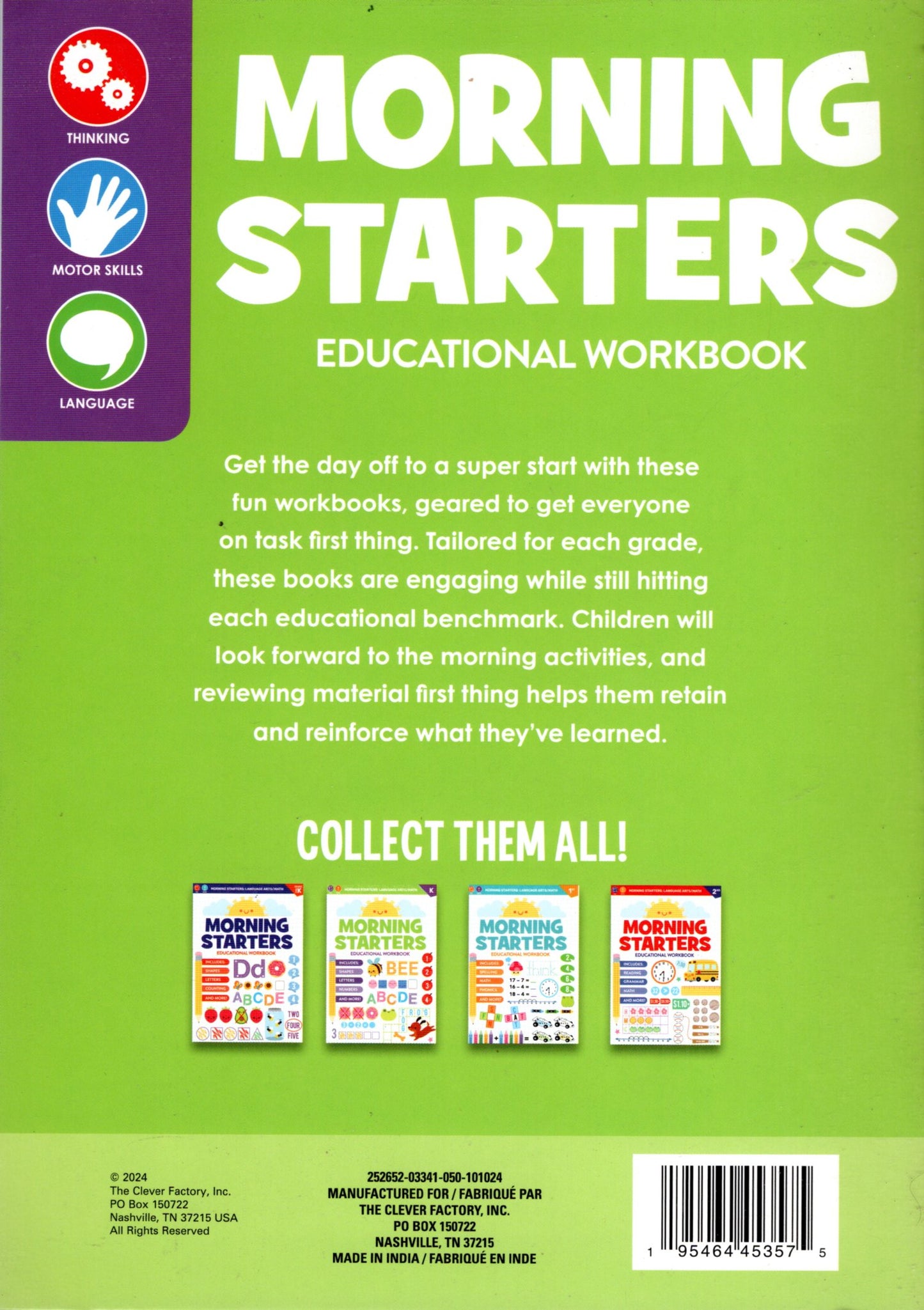 Kindergarten Includes: Reading - Math - Grammar & More - Morning Starters v 19