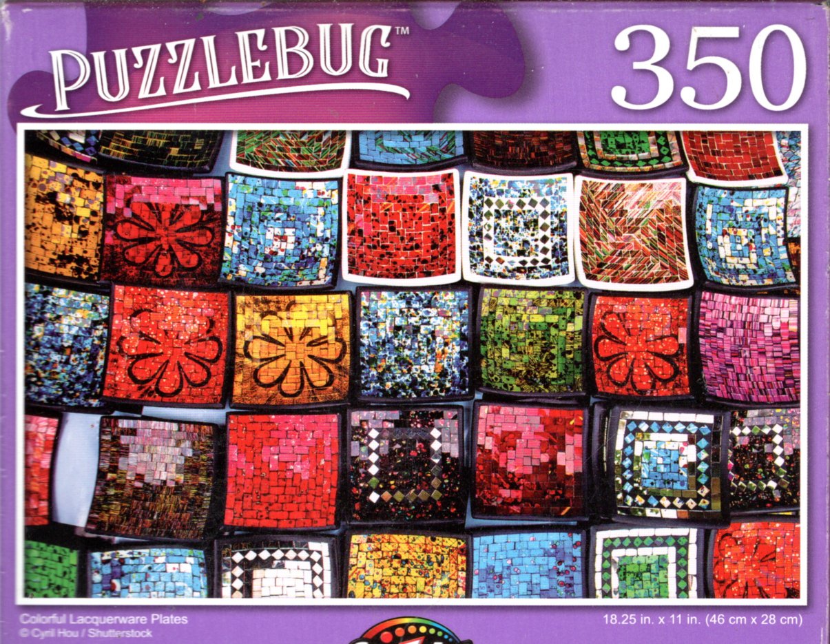 Colorful Lacquerware Plates - 350 Pieces Jigsaw Puzzle