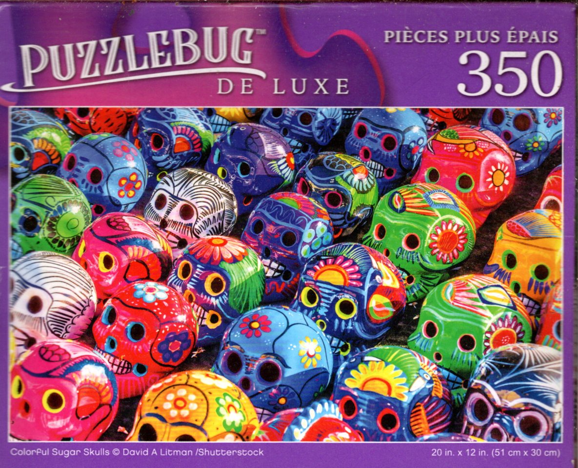 Colorful Sugar Skulls - 350 Pieces Jigsaw Deluxe Puzzle