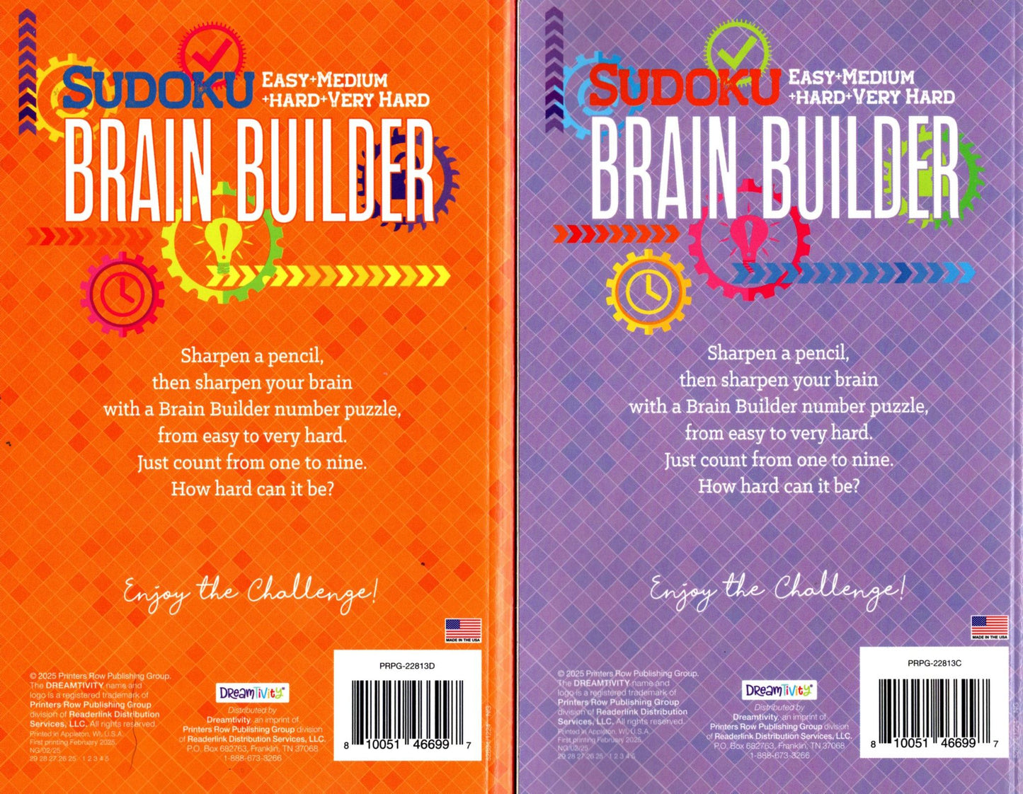 Pocket Size Sudoku Brain Builder - Over 80 Easy-Medium-Hard-Very Hard Vol.5-6