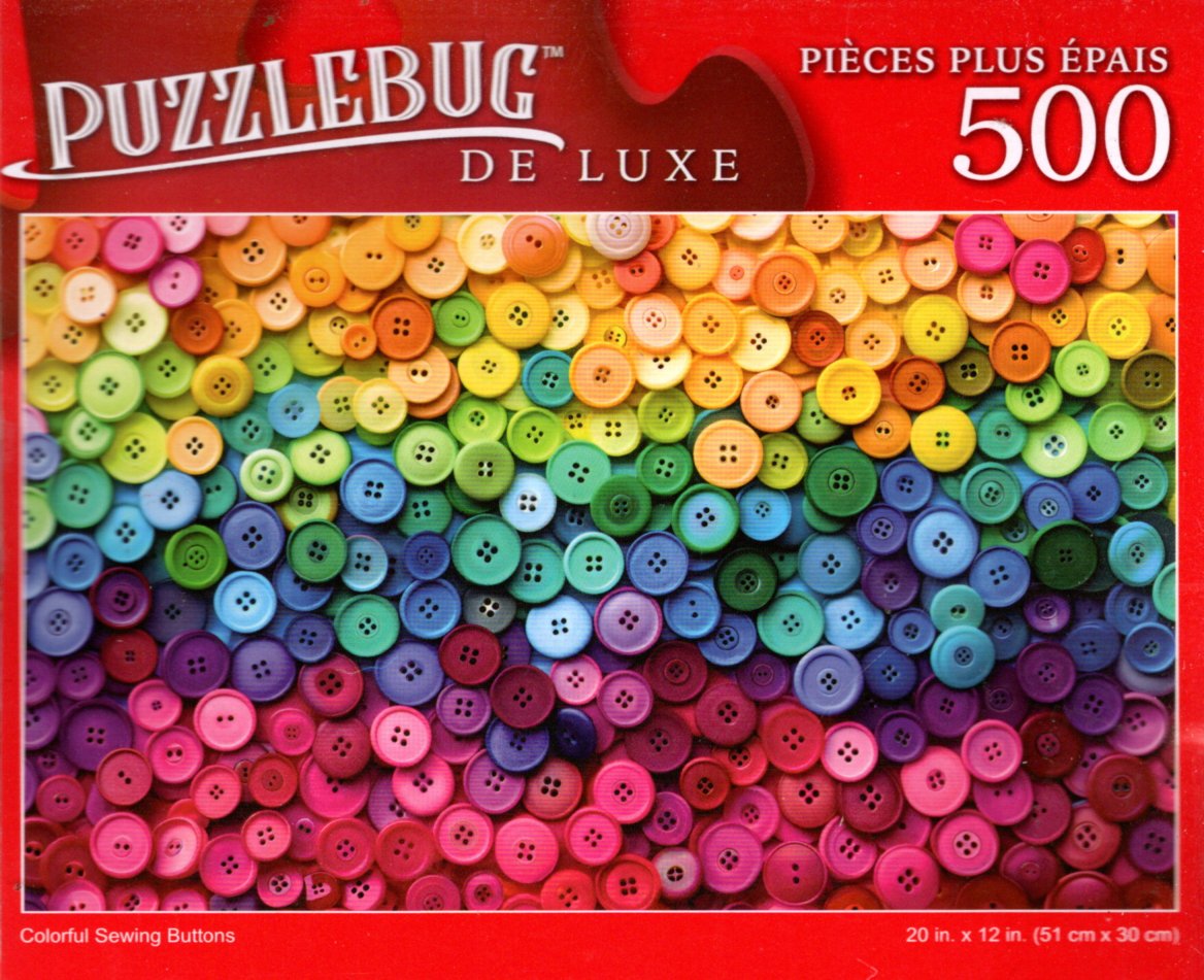 Colorful Sewing Buttons - 500 Pieces Deluxe Jigsaw Puzzle