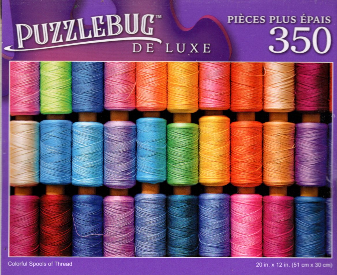 Colorful Spools of Thread - 350 Pieces Jigsaw Deluxe Puzzle