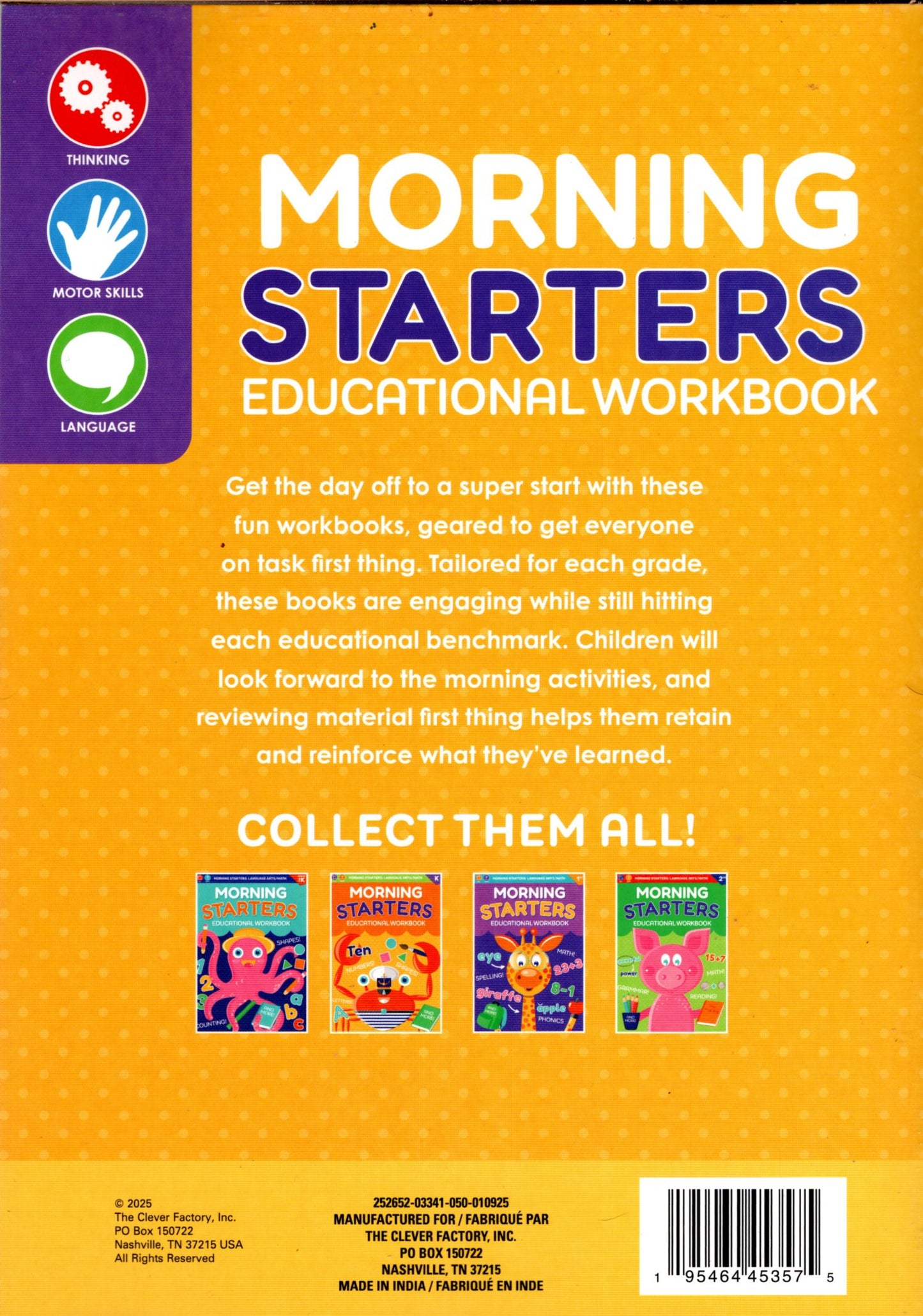 Kindergarten Includes: Reading - Math - Grammar & More - Morning Starters v 20