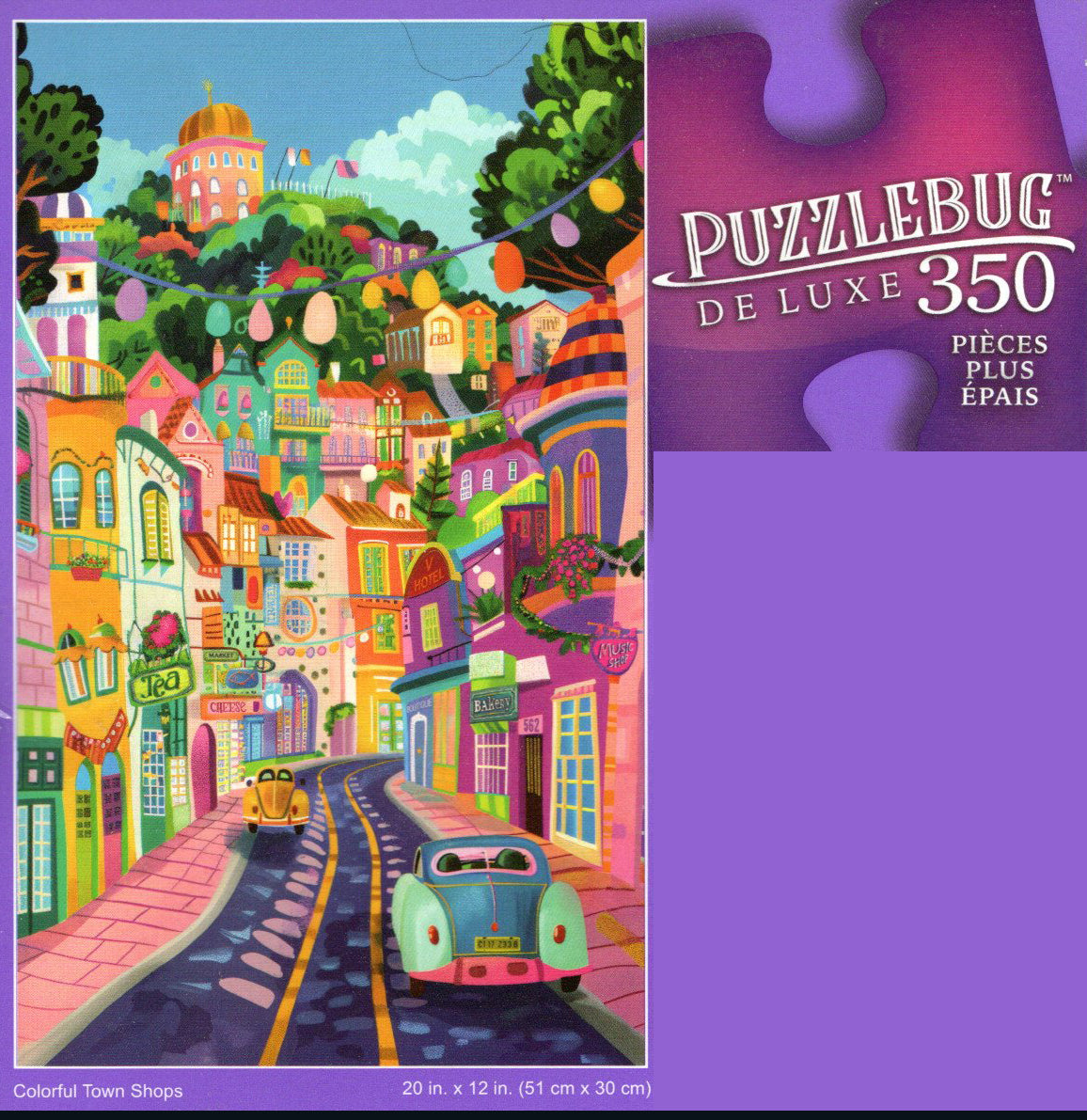 Colorful Town Shops - 350 Pieces Jigsaw Deluxe Puzzle