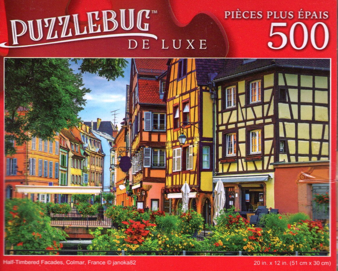 Half-Timbered Facades, Colmar, France - 500 Pieces Deluxe Jigsaw Puzzle