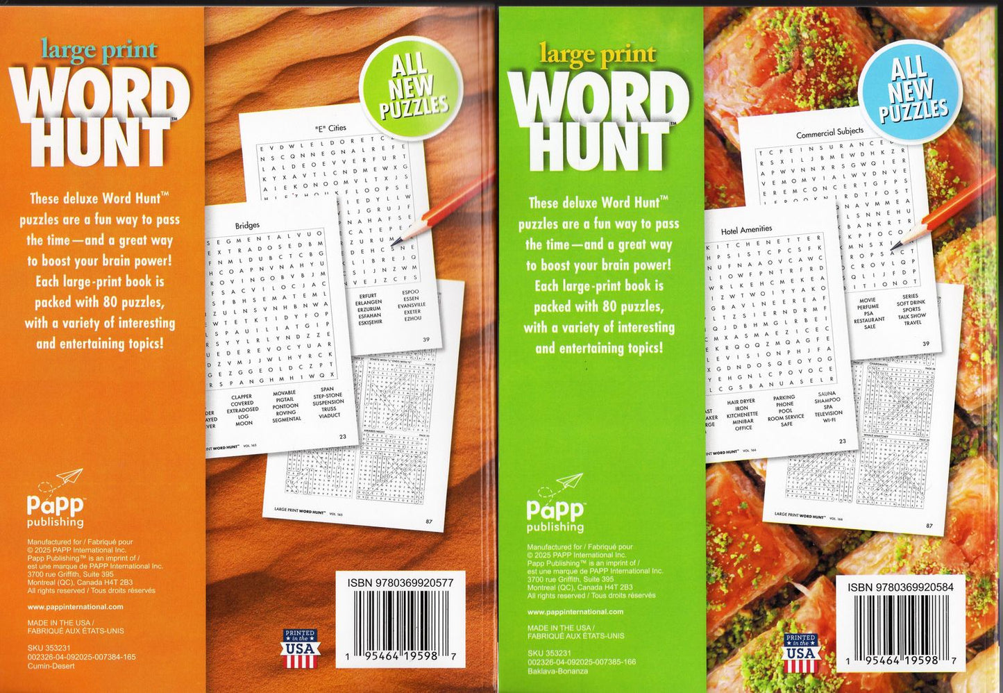 Large Print Word Hunt - All New Puzzles - Vol.165,166