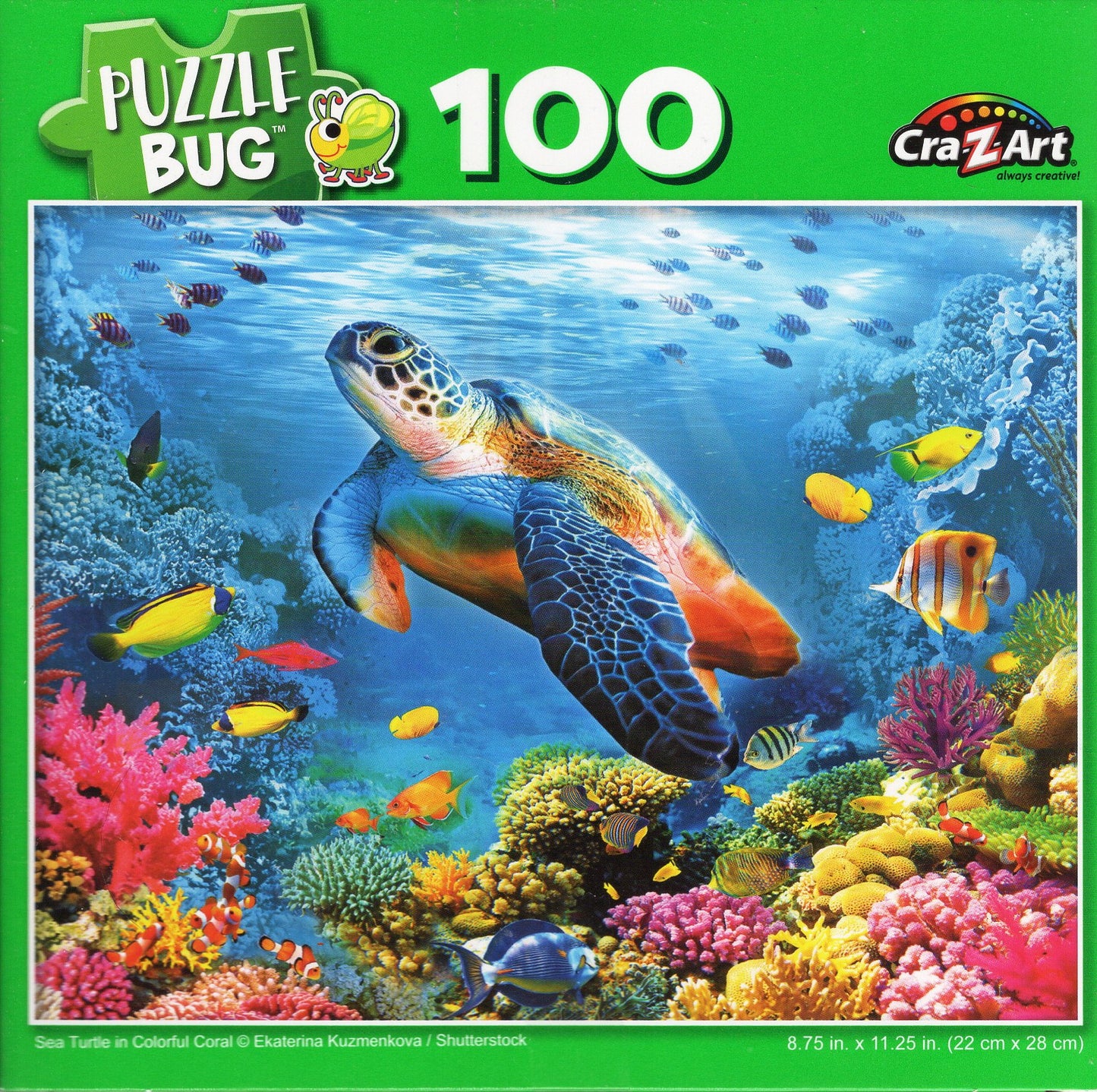 Sea Turtle in Colorful Coral - 100 Piece Jigsaw Puzzle