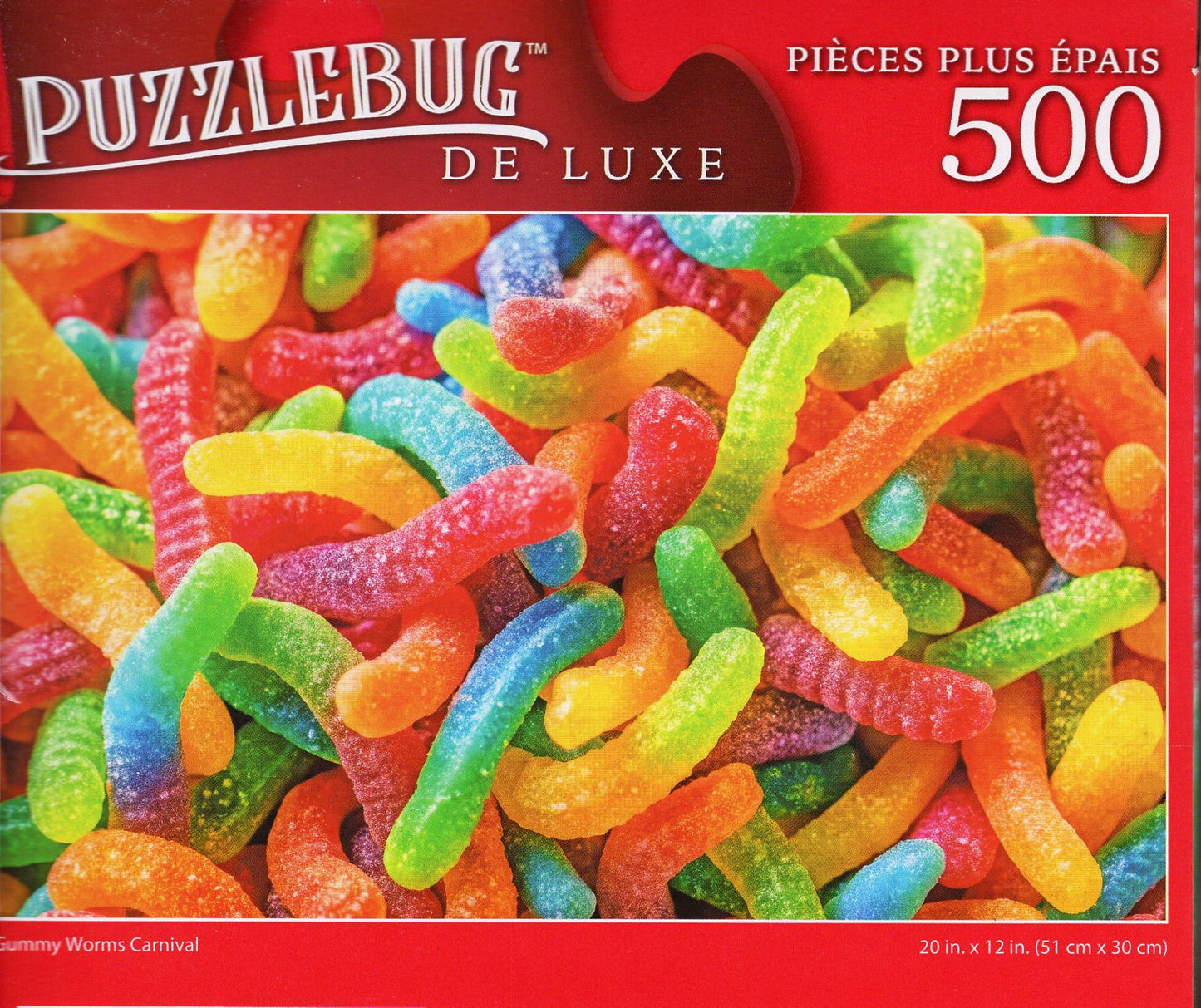Gummy Worms Carnival - 500 Pieces Deluxe Jigsaw Puzzle