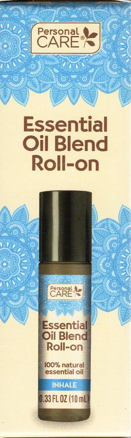Essential Oil Blend Roll-on Inhale 100% Natural Peppermint Essential Oil, 033oz