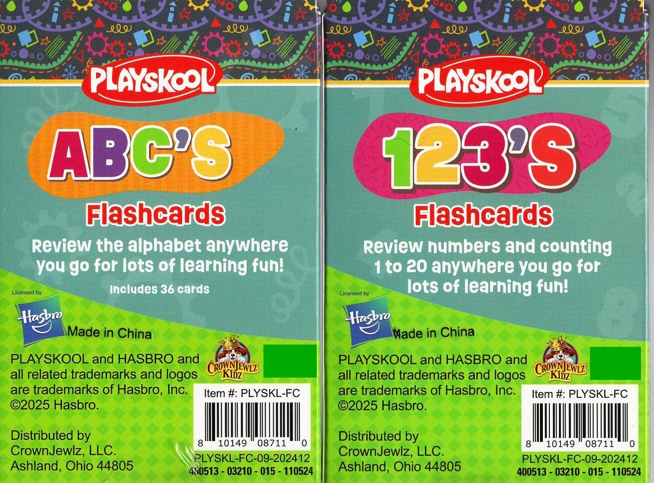 PlaySkool - 123`S & ABC`S - Flash Cards includes 36, 41 cards (Set of 2)