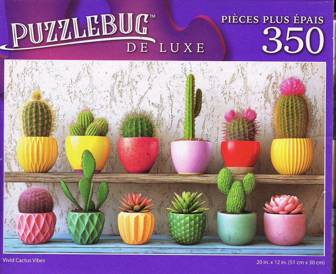 Share Vivid Cactus Vibes - 350 Pieces Deluxe Jigsaw Puzzle