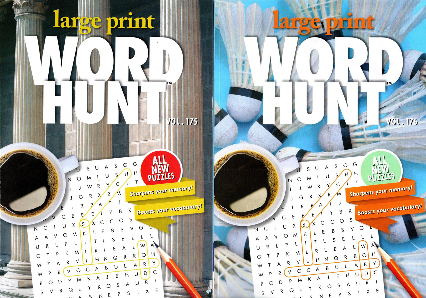 Large Print Word Hunt - All New Puzzles - (Pocket Size) - Vol.175.176