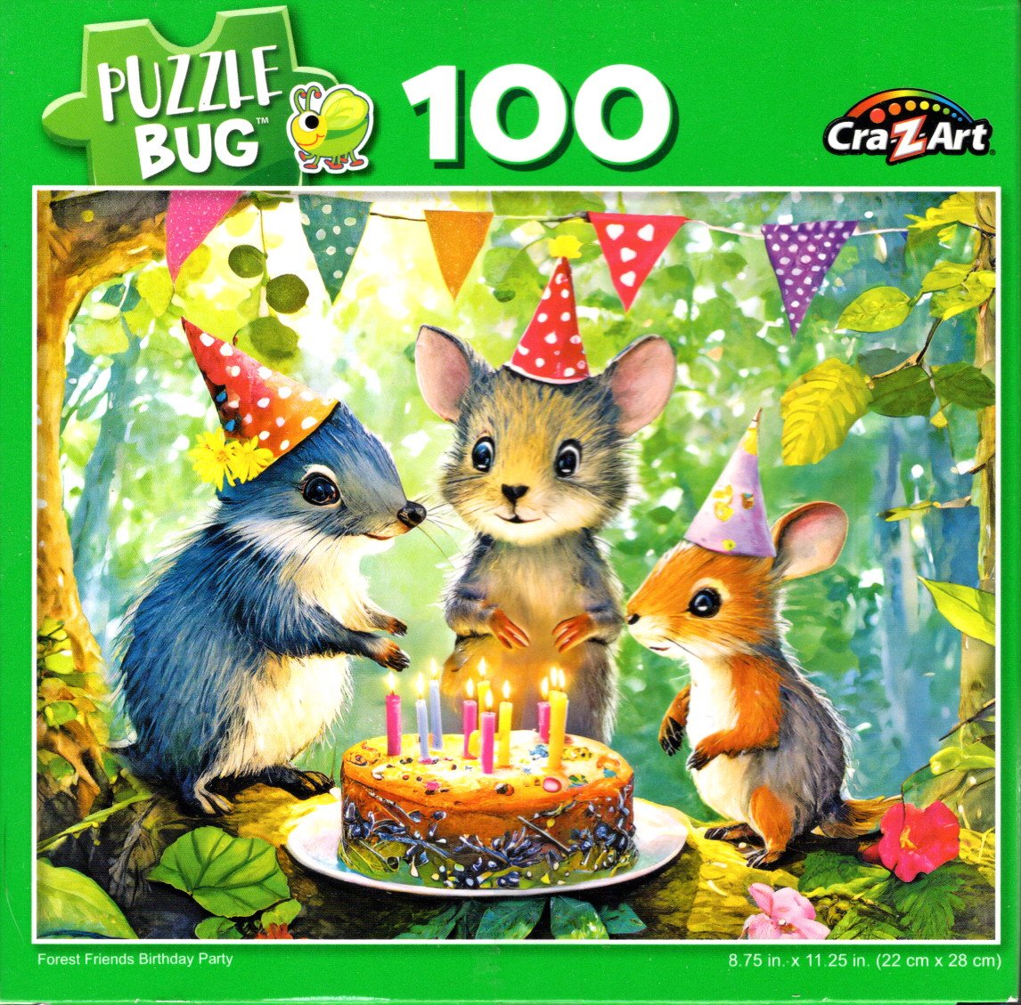 Forest Friends Birthday Party - 100 Piece Jigsaw Puzzle