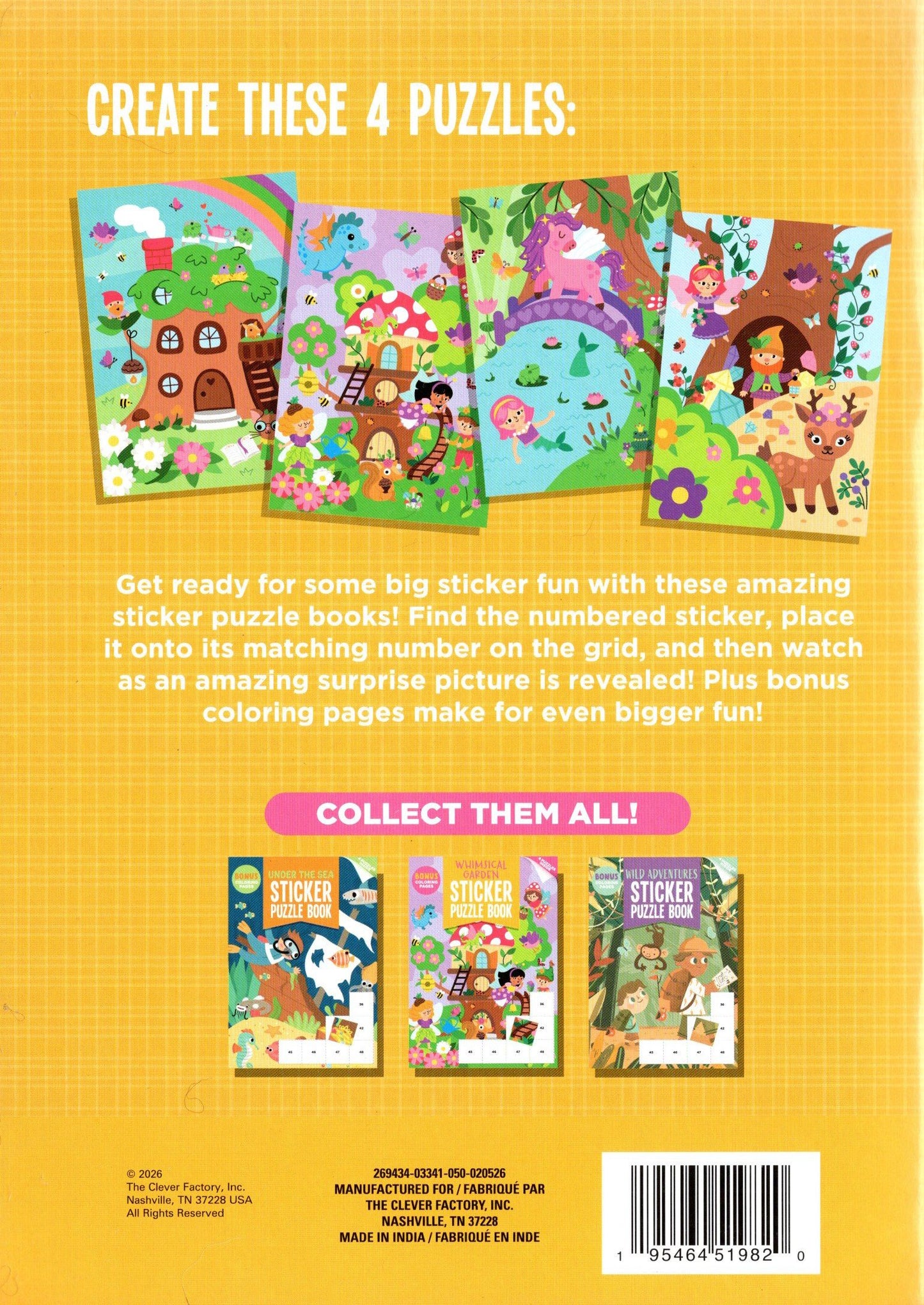 Whimsical Garden - Stickers Puzzle Books