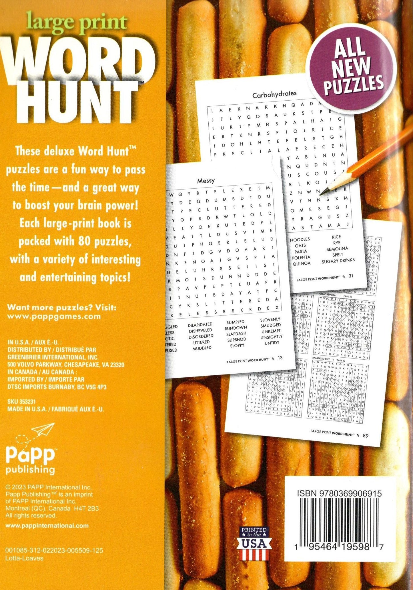 Large Print Word Hunt - All New Puzzles - (Pocket Size) - Vol.125