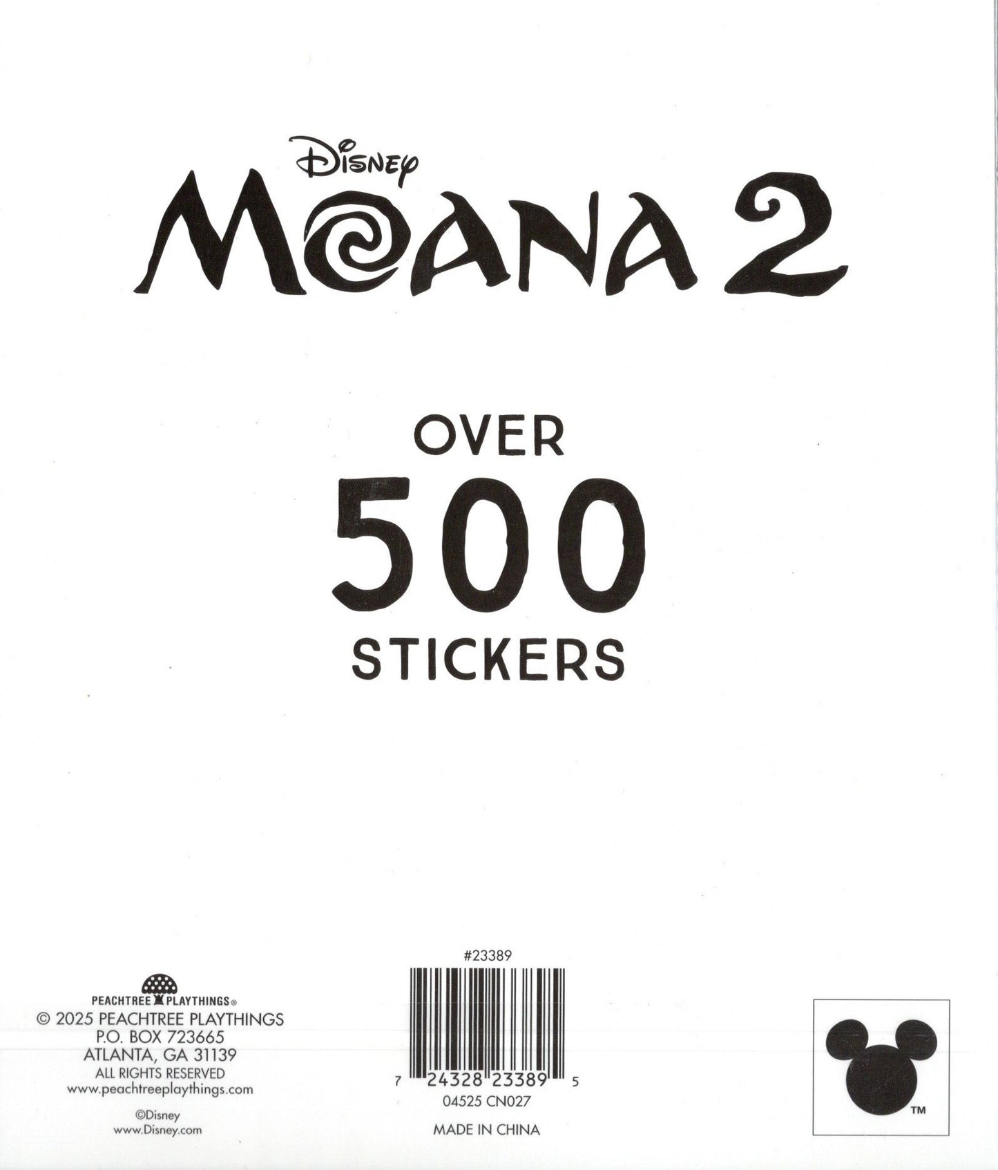 Disney Moana 2 Sticker Pad with Over 500 Stickers, 6 sheets Sticker Pad
