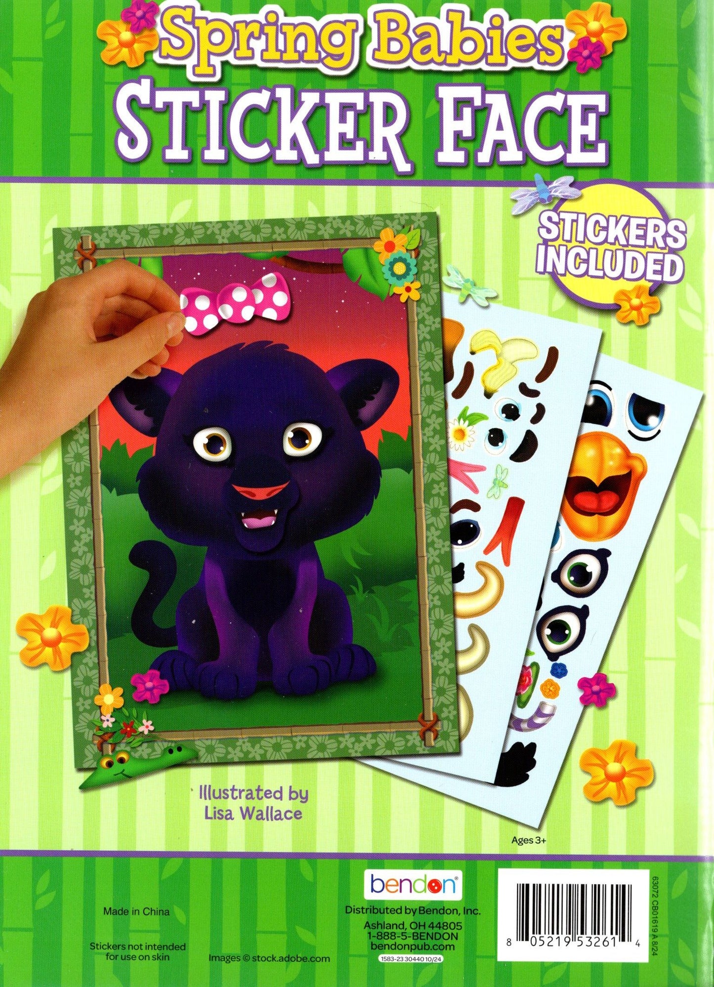 Spring Babies Sticker Face - Coloring Book