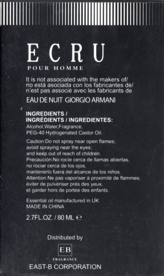 Ecru Pour Homme Eau de toilette for men 2.7 Fl. Oz