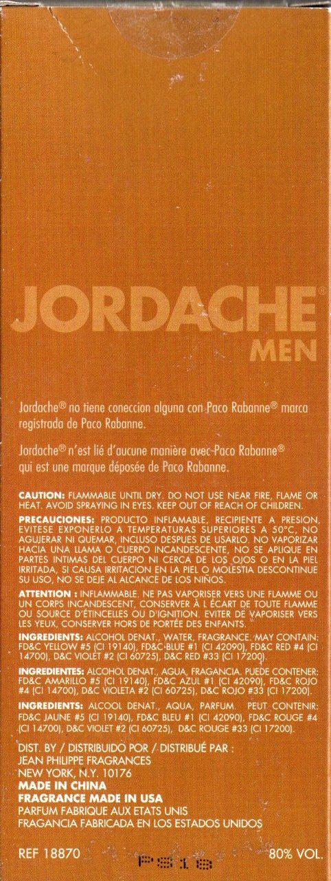 Jordache Men No. 27 Eau De Toilette Natural Spray 2.5 Fl. Oz.