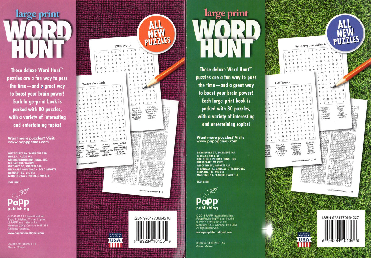 Large Print Word Hunt - All New Puzzles - Vol.14 - Vol.15