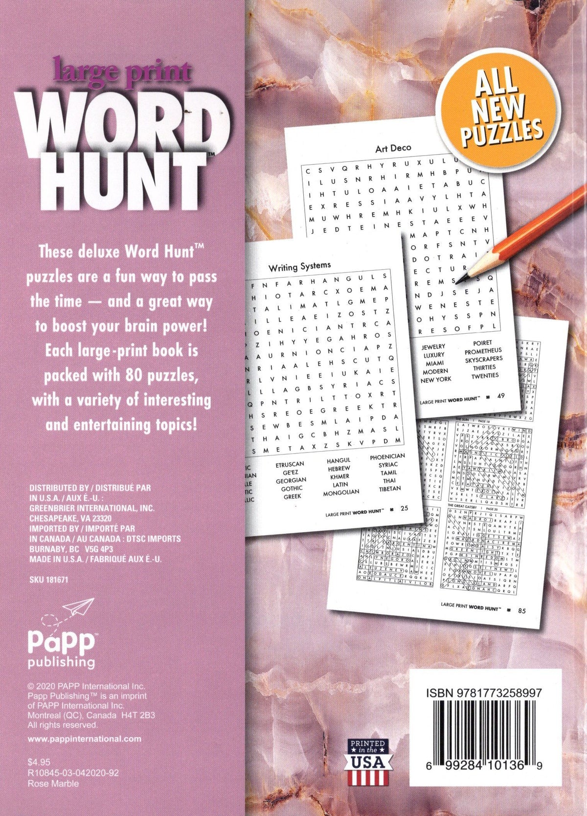 Large Print Word Hunt - All New Puzzles - Vol.92