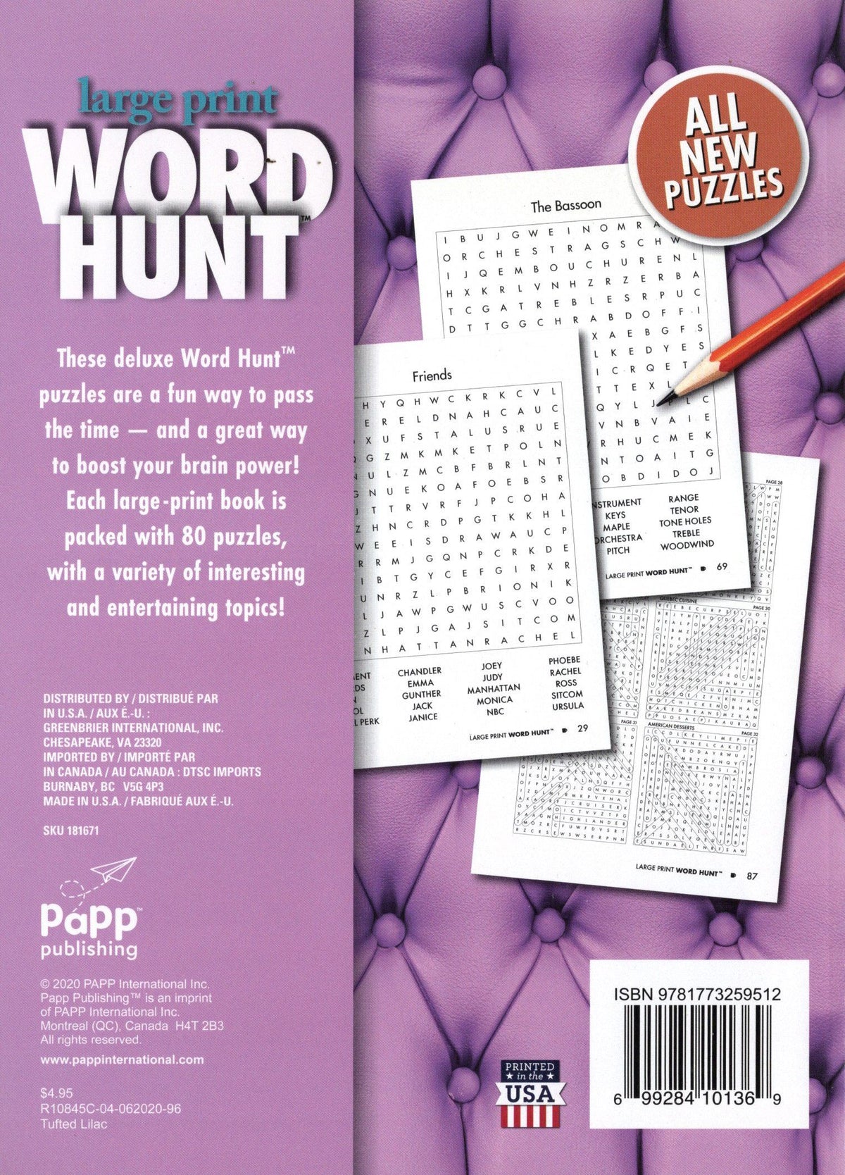 Large Print Word Hunt - All New Puzzles - Vol.96