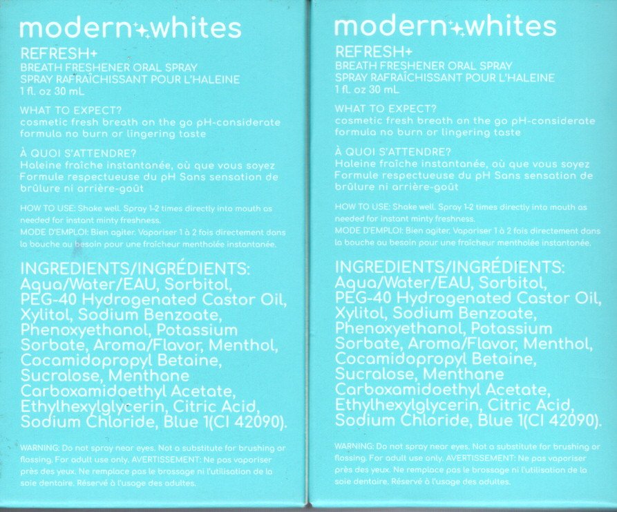 modern+whites Refresh+ Breath Freshener Oral Spray 2-Pack, 2.0 fl. oz.