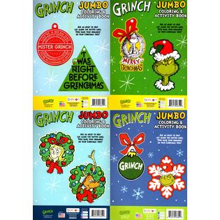 Grinch - Christmas Holiday Jumbo Coloring and Activity Books (Set of 4 Books)