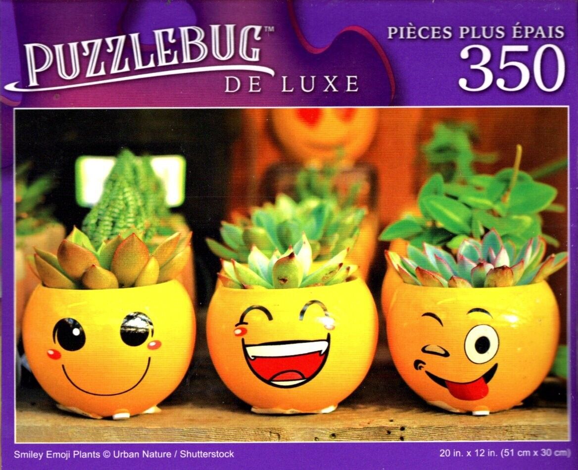 Smiley Emoji Plants - 350 Pieces Deluxe Jigsaw Puzzle