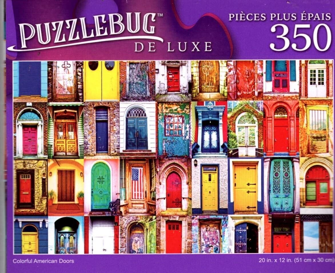 Colorful American Doors - 350 Pieces Deluxe Jigsaw Puzzle