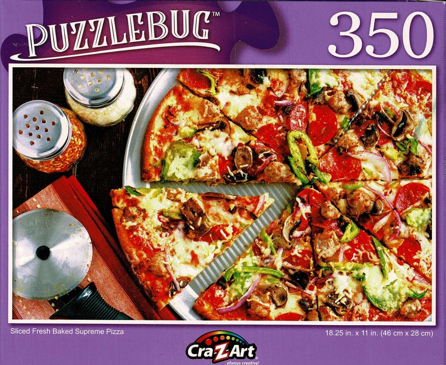 Sliced Fresh Baked Supreme Pizza - 350 Pieces Jigsaw Puzzle